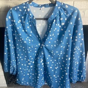 Light blue Polka Dot Women's Top